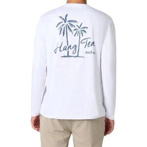NEW Hang Ten Men's XL White Long Sleeve Shirt UPF 50+ Quick Dry